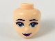 Part No: 48252  Name: Mini Doll, Head Friends with Dark Azure Eyes, Dark Purple Lips Pattern
