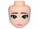 Minidoll Head Dark Turquoise Eyes, dark Pink Eye Liner, Dark Pink Lips