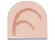 Lego part: Tile, Round 2 x 2 Half Circle Extended with Medium Nougat Curved Lines Pattern Model Left Side (Super Mario Inner Ear)