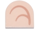 Lego part: Tile, Round 2 x 2 Half Circle Extended with Medium Nougat Curved Lines Pattern Model Right Side (Super Mario Inner Ear)