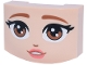 Lego part: Wedge 3 x 4 x 1 1/3 Triple Curved No Studs with Sienna Eyebrows and Eyes, Nose and Coral Lips Pattern (Wicked Glinda Face)