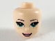 Part No: 61063  Name: Mini Doll, Head Friends with Dark Turquoise Eyes, Dark Orange Freckles, Dark Pink Lips and Open Mouth Pattern