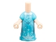 Lot ID: 411073403  Part No: 65203pb012  Name: Micro Doll, Body with Molded Medium Azure Dress and Printed Light Aqua Dots, Sparkles, and Half Snowflake, Metallic Light Blue Waistband Pattern