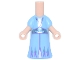 Part No: 65203pb016  Name: Micro Doll, Body with Molded Bright Light Blue Dress and Printed Metallic Light Blue and Medium Lavender Trim with Center Line, White Triangular Panels and Half Snowflake Pattern