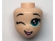 Part No: 66580  Name: Mini Doll, Head Friends with Dark Turquoise Large Eye, Wink, Raised Eyebrows, Freckles, and Open Mouth Smile Pattern (Anna)
