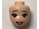 Part No: 66706  Name: Mini Doll, Head Friends with Black Raised Offset Eyebrows, Brown Eyes, Dark Pink Lips and Open Mouth Pattern