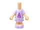 Part No: 69969pb05  Name: Micro Doll, Body with Molded Lavender Short Layered Dress and Shoes and Printed Medium Lavender Pine Tree with Face, White Collar Pattern