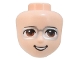Lot ID: 404446268  Part No: 75495  Name: Mini Doll, Head Friends Male with Black Eyebrows, Reddish Brown Eyes, Silver Glasses, Open Mouth Smile with Teeth Pattern