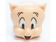 Lot ID: 407942393  Part No: 75714pb01  Name: Minifigure, Head, Modified Looney Tunes Porky Pig with Red Tongue, Black Raised Eyebrows and Pupils Pattern
