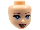 Part No: 75740  Name: Mini Doll, Head Friends with Dark Red Eyebrows, Black Eyelashes, Medium Blue Eyes, Red Lips, and Open Mouth Smile with Teeth Pattern