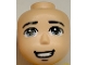 Part No: 75741  Name: Mini Doll, Head Friends Male Large with Bright Light Blue Eyes, Black Eyebrows Curved at Ends, Open Mouth Smile, and Chin Dimple Pattern