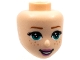 Part No: 77365  Name: Mini Doll, Head Friends with Dark Turquoise Eyes, Dark Orange Eyebrows, Freckles, Dark Pink Lips, and Open Mouth Smile Pattern