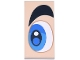 Lego part: Tile 2 x 4 with White, Blue and Dark Azure Eye and Thick Black Eyebrow Pattern Model Left Side (Super Mario Eye)