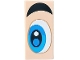Part No: 87079pb1663L  Name: Tile 2 x 4 with White, Blue and Dark Azure Eye and Thick Black Eyebrow Pattern Model Left Side (Super Mario Luigi Eye)