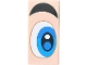 Part No: 87079pb1663R  Name: Tile 2 x 4 with White, Blue and Dark Azure Eye and Thick Black Eyebrow Pattern Model Right Side (Super Mario Luigi Eye)