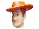 Lot ID: 339081813  Part No: 87767pb01  Name: Minifigure, Head, Modified Male with Dark Orange Hat Pattern (Woody)