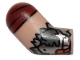 Part No: 982pb297  Name: Arm, Right with Reddish Brown Sleeve and Silver Armor Plates Pattern
