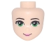 Part No: 98704  Name: Mini Doll, Head Friends with Green Eyes, Dark Pink Lips and Closed Mouth Pattern