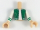 Lot ID: 406698770  Part No: FTBpb031c01  Name: Torso Mini Doll Boy Green Letter Jacket over White Shirt Pattern, Light Nougat Arms with Hands with White Sleeves with Green Stripes