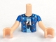 Lot ID: 371759559  Part No: FTBpb038c01  Name: Torso Mini Doll Boy Blue Shirt with Horseshoes, Bright Light Blue Undershirt with Horse Pattern, Light Nougat Arms with Hands with Blue Sleeves
