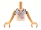 Lot ID: 360487036  Part No: FTBpb048c01  Name: Torso Mini Doll Boy White Top with Palm Trees Pattern, Light Nougat Arms with Hands