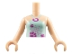 Lot ID: 146137092  Part No: FTGpb005c01  Name: Torso Mini Doll Girl Light Aqua Halter Neck Top with Paw Prints Pattern, Light Nougat Arms with Hands