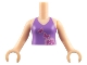 Part No: FTGpb007c01  Name: Torso Mini Doll Girl Medium Lavender Halter Top with Dark Pink Butterflies and Flower Pattern, Light Nougat Arms with Hands