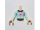Lot ID: 414310449  Part No: FTGpb017c01  Name: Torso Mini Doll Girl Light Aqua Sweater with Christmas Pattern, Light Nougat Arms with Hands with Light Aqua Sleeves