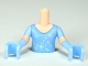 Lot ID: 141698785  Part No: FTGpb041c01  Name: Torso Mini Doll Girl Bright Light Blue Top with Stars Pattern, Light Nougat Arms with Hands with Bright Light Blue Short Sleeves and Gloves