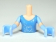 Lot ID: 174639886  Part No: FTGpb042c01  Name: Torso Mini Doll Girl Medium Blue Top with Stars, Scrolls Pattern, Light Nougat Arms with Hands with Bright Light Blue Short Sleeves and Gloves