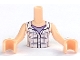 Part No: FTGpb047c01  Name: Torso Mini Doll Girl White Plaid Button Shirt Pattern, Light Nougat Arms with Hands