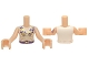 Part No: FTGpb065c01  Name: Torso Mini Doll Girl White Top with Dark Purple, Gold Belt, Butterfly Pattern, Light Nougat Arms with Hands with Dark Purple Elves Tattoo Left
