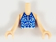 Lot ID: 235753411  Part No: FTGpb234c01  Name: Torso Mini Doll Girl Blue Swimsuit Top with Light Aqua Filigree and Scalloped Waist Pattern, Light Nougat Arms with Hands