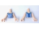 Part No: FTGpb272c01  Name: Torso Mini Doll Girl Bright Light Blue Top, Silver Sparkles, Metallic Light Blue Bow and Corset Pattern, Light Nougat Arms with Hands