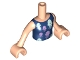 Part No: FTGpb286c01  Name: Torso Mini Doll Girl Dark Blue Top with Jellyfish Pattern, Light Nougat Arms with Hands