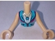 Minidoll Torso Girl with Azure Shirt with Dark Pink Band, White Top, Star Pendent, Tan Chest and Light Nougat Arms