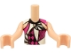 Part No: FTGpb323c01  Name: Torso Mini Doll Girl Black, Magenta and White Harlequin Shirt Pattern, Light Nougat Arms with Hands