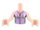 Lot ID: 399684230  Part No: FTGpb369c01  Name: Torso Mini Doll Girl Lavender, Coral, and Pearl Dark Gray Sailing Outfit, Badges, Name Tag, and Pockets Pattern, Light Nougat Arms with Hands