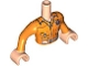 Lot ID: 406698935  Part No: FTMpb077c01  Name: Torso Mini Doll Man Orange Construction Vest with Pockets and Dark Blue Trim, Silver Reflective Stripe, Saw Blade on Back Pattern, Light Nougat Arms with Hands with Orange Long Sleeves