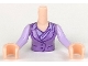 Lot ID: 372767528  Part No: FTWpb031c01  Name: Torso Mini Doll Woman Medium Lavender Vest with Buttons over Lavender Shirt with Collar Pattern, Light Nougat Arms with Hands with Lavender Long Sleeves