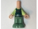 Lot ID: 295314521  Part No: bb1357pb001  Name: Micro Doll, Body with Molded Yellowish Green Top and Sand Green Pants and Printed Black, Dark Silver, and Dark Turquoise Armor Pattern
