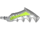 Part No: 11338pb01L  Name: Hero Factory Weapon - Axe/Sword with Jagged Blade with Splatters on Lime Background Pattern Left (Sticker) - Set 70132