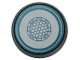 Part No: 14769pb815  Name: Tile, Round 2 x 2 with Bottom Stud Holder with White Arc Reactor Core with Metallic Light Blue Rings, Honeycomb Center, and Black Outer Ring Pattern