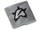 Part No: 15068pb006L  Name: Slope, Curved 2 x 2 x 2/3 with Silver Letter A on Black Star Ultra Agents Logo Pattern Model Left Side (Sticker) - Sets 70162 / 70170