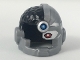 Lot ID: 295900311  Part No: 19026pb02  Name: Minifigure, Headgear Helmet Cyborg Side Open with Black Top Side, Red Eye and Dark Azure Dot Pattern
