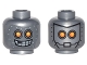Part No: 3626cpb1502  Name: Minifigure, Head Dual Sided Alien Robot with Yellow Eyes, Mask with Metal Bolts, Closed Mouth / Open Mouth Pattern - Hollow Stud
