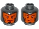 Part No: 3626cpb1521  Name: Minifigure, Head Dual Sided Balaclava, Orange Face, Dark Red Eyebrows and Cheek Lines, Determined / Raised Eyebrow Pattern - Hollow Stud