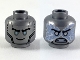Part No: 3626cpb2447  Name: Minifigure, Head Dual Sided Black Eyebrows, Silver Eyes, Smile / Silver Pupils, Energy, Angry Pattern (Zane) - Hollow Stud