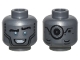 Lot ID: 372144263  Part No: 3626cpb3328  Name: Minifigure, Head Alien Robot Black Eyebrows, Metallic Light Blue Eyes, Open Mouth Smile, and Black Circle and Mechanical Panels on Back Pattern - Hollow Stud