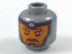 Part No: 3626pb1954  Name: Minifigure, Head Balaclava, Orange Face, Dark Red Eyebrows and Moustache Pattern